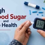 Person checking blood sugar with a glucose meter to understand diabetes and eye health