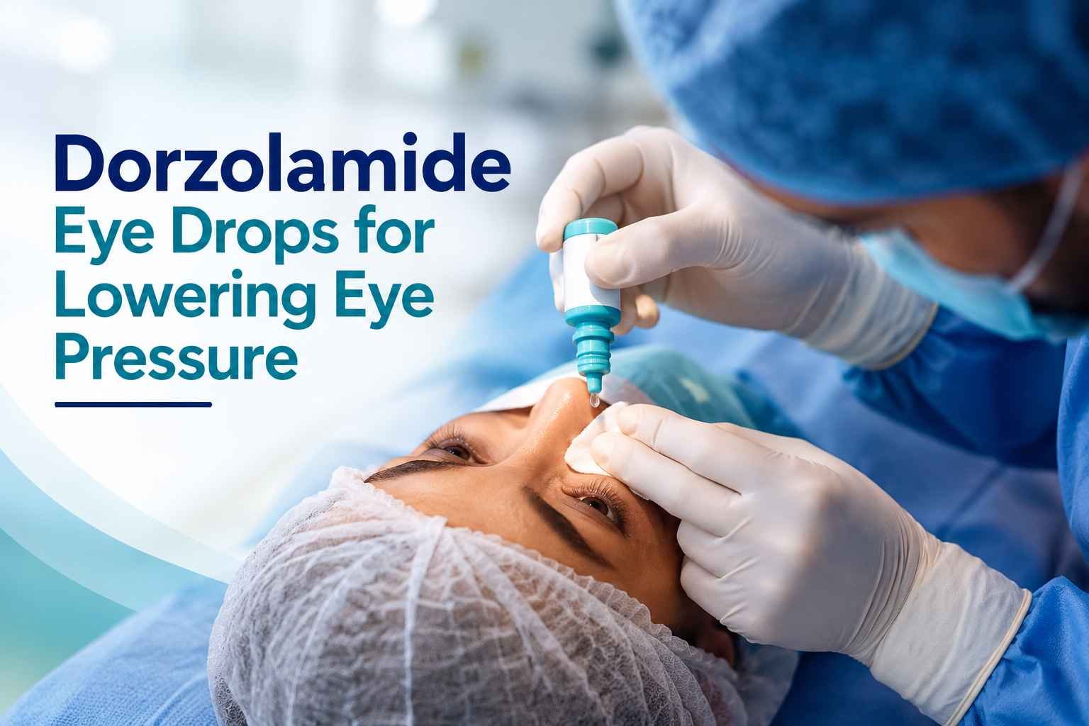 Ophthalmologist applying eye drops to a patient to help lower eye pressure and manage glaucoma.